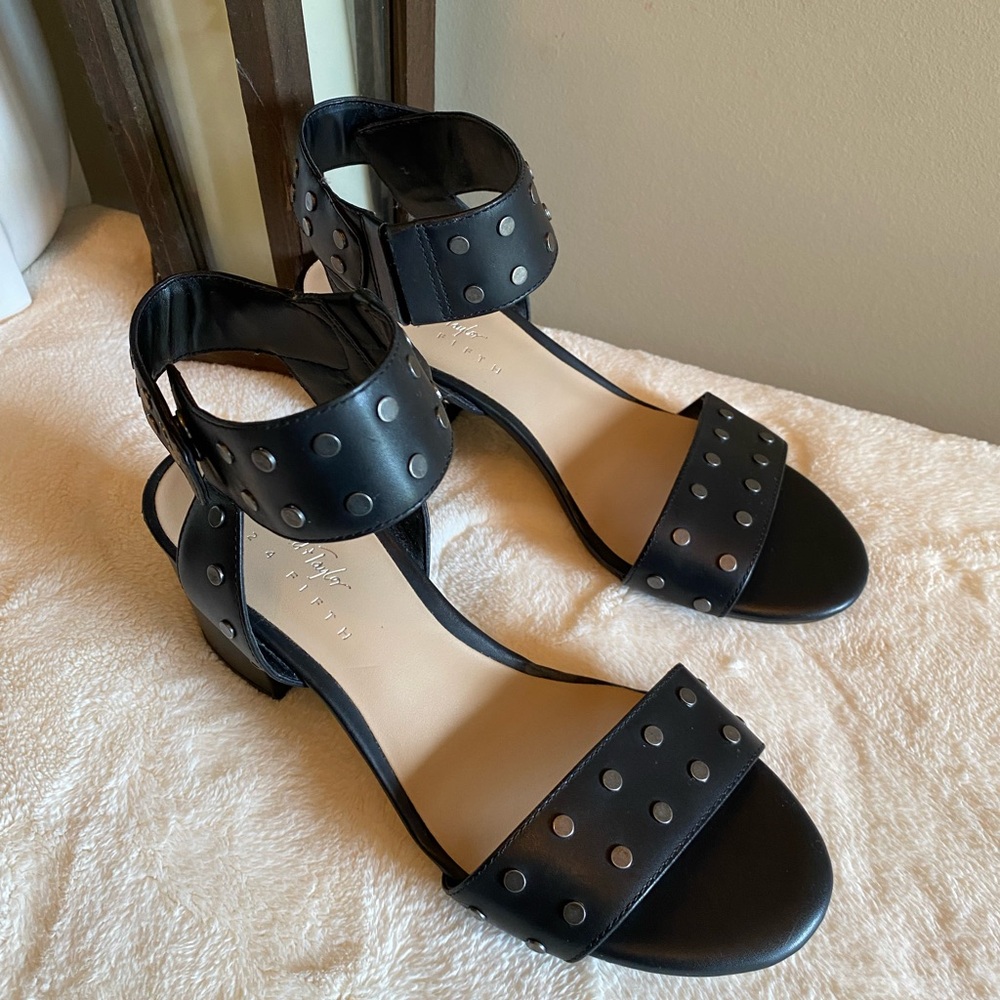 NWOT Lord& Taylor Black Studded Women's Sandals